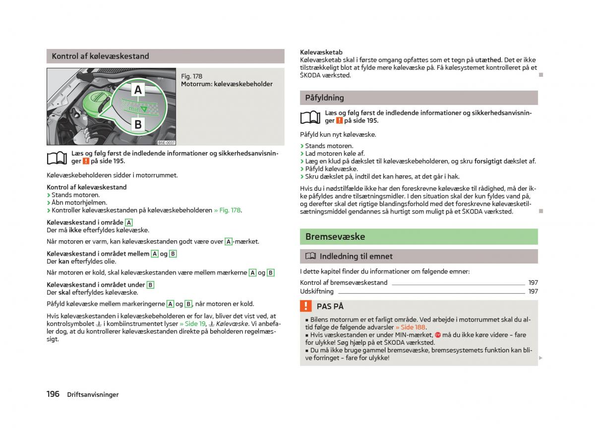 Skoda Octavia III 3 Bilens instruktionsbog / page 198