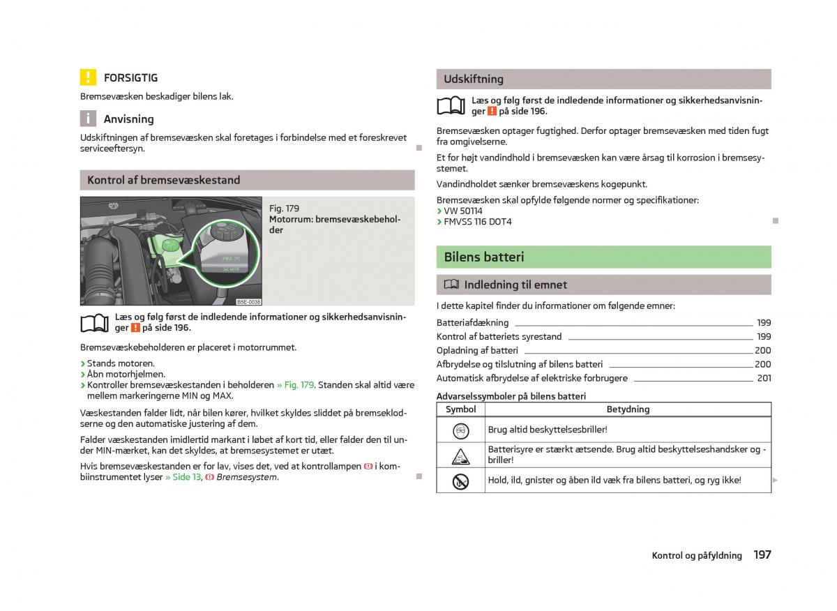 Skoda Octavia III 3 Bilens instruktionsbog / page 199