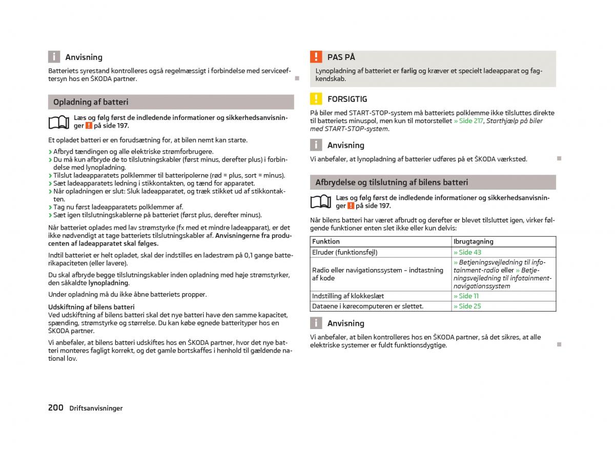 Skoda Octavia III 3 Bilens instruktionsbog / page 202