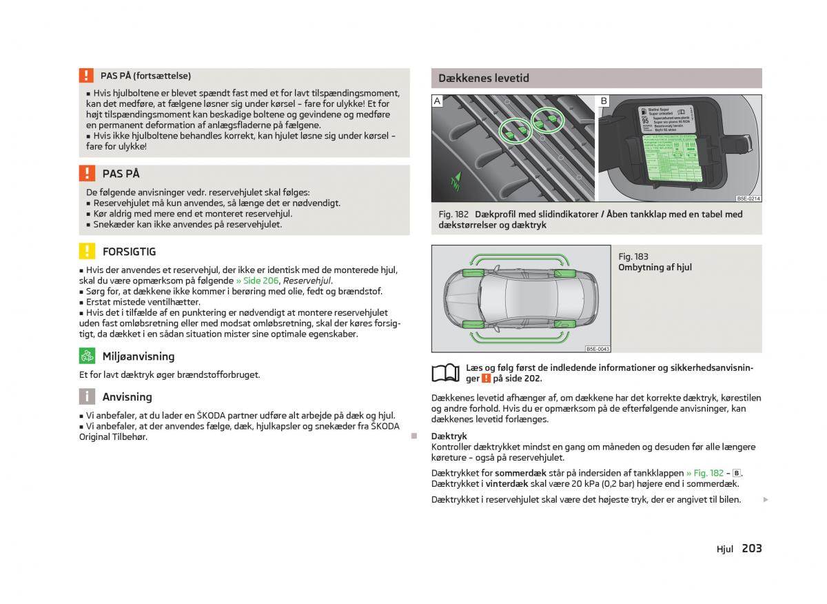 Skoda Octavia III 3 Bilens instruktionsbog / page 205