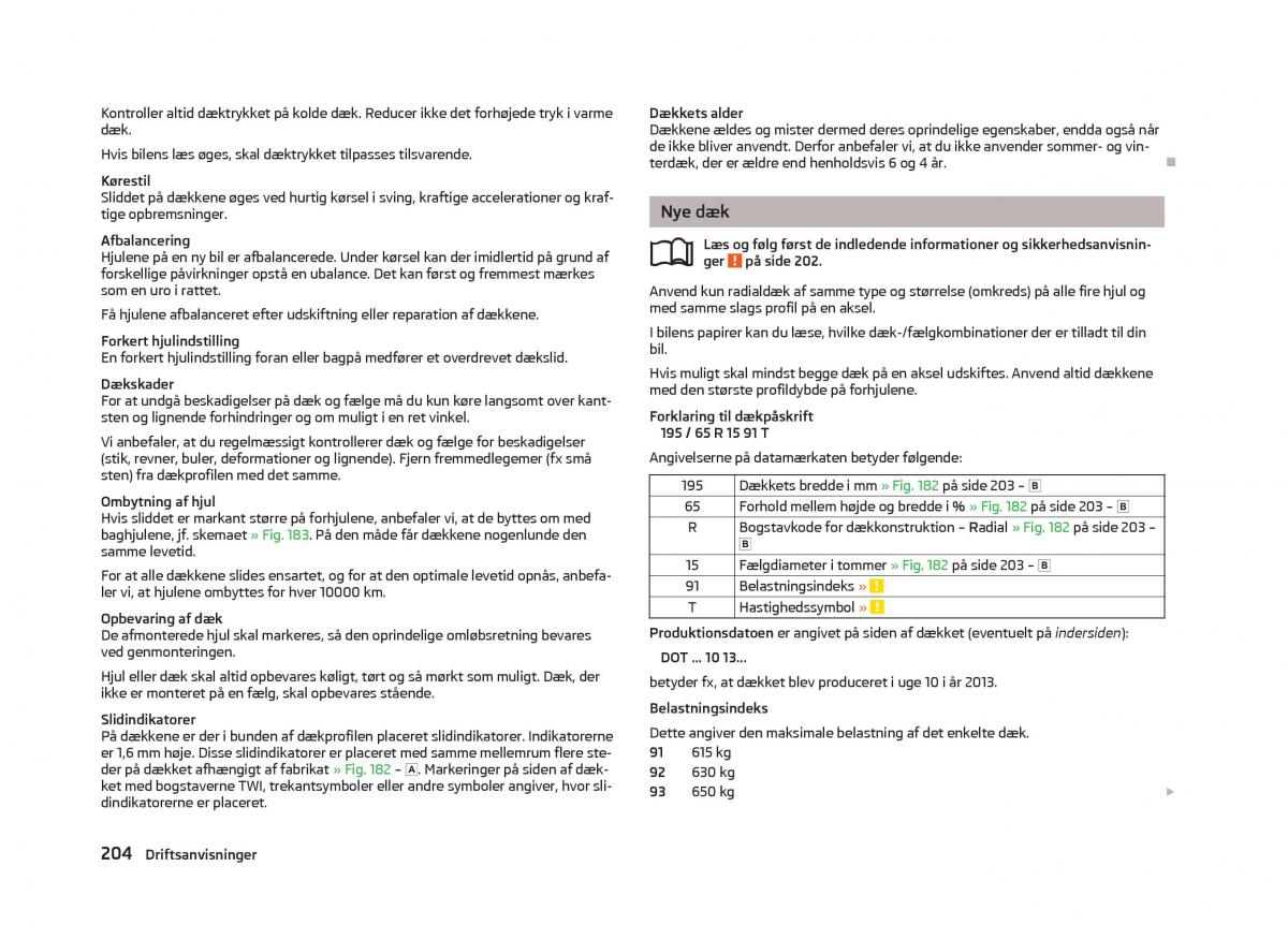 Skoda Octavia III 3 Bilens instruktionsbog / page 206