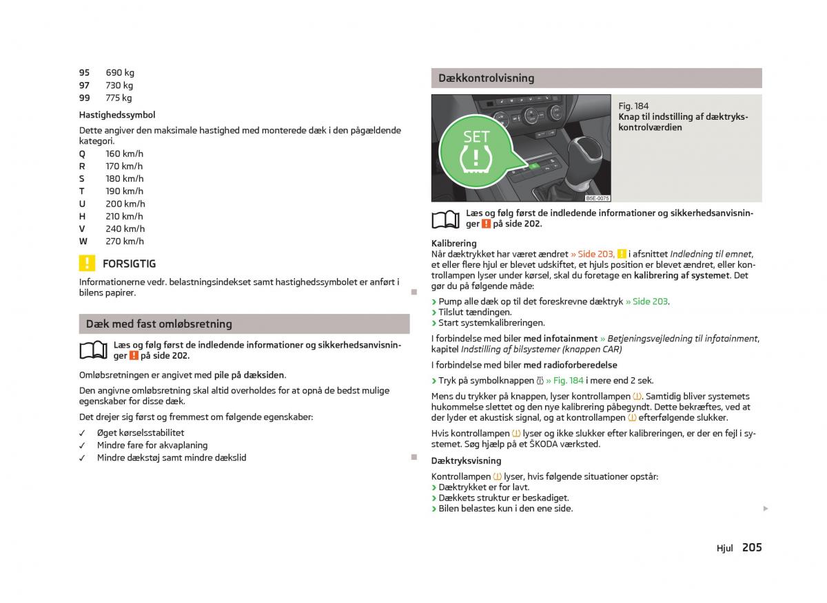 Skoda Octavia III 3 Bilens instruktionsbog / page 207