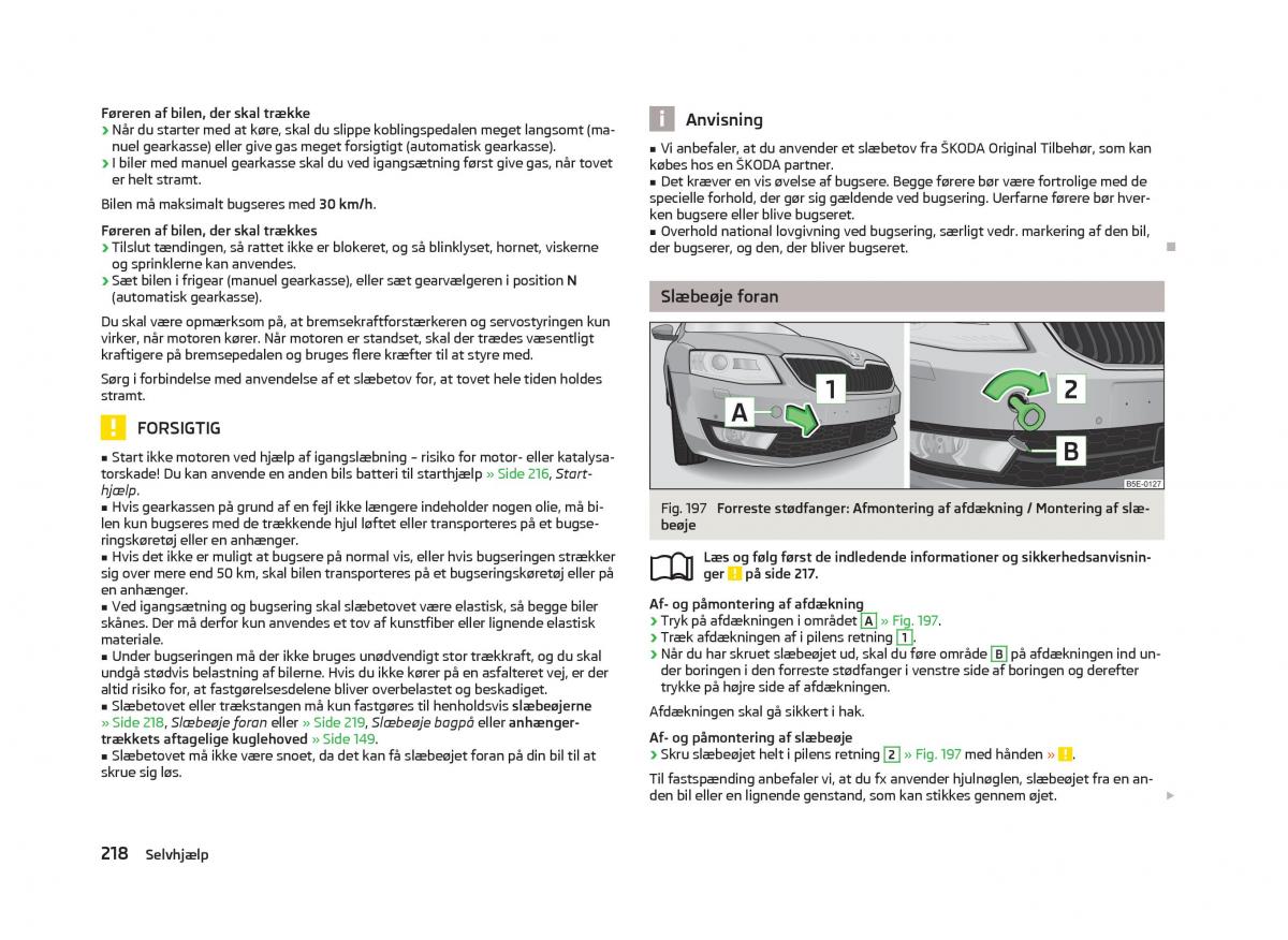 Skoda Octavia III 3 Bilens instruktionsbog / page 220