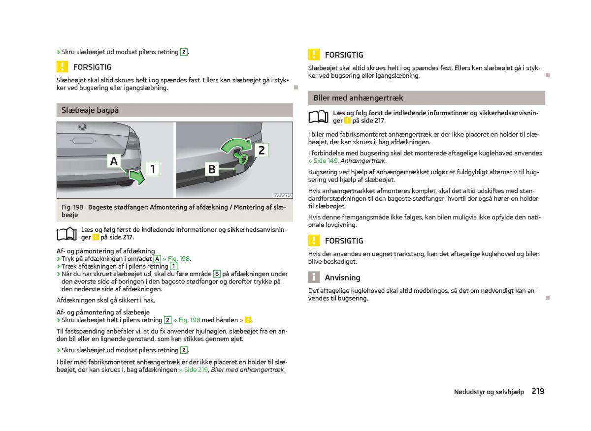 Skoda Octavia III 3 Bilens instruktionsbog / page 221