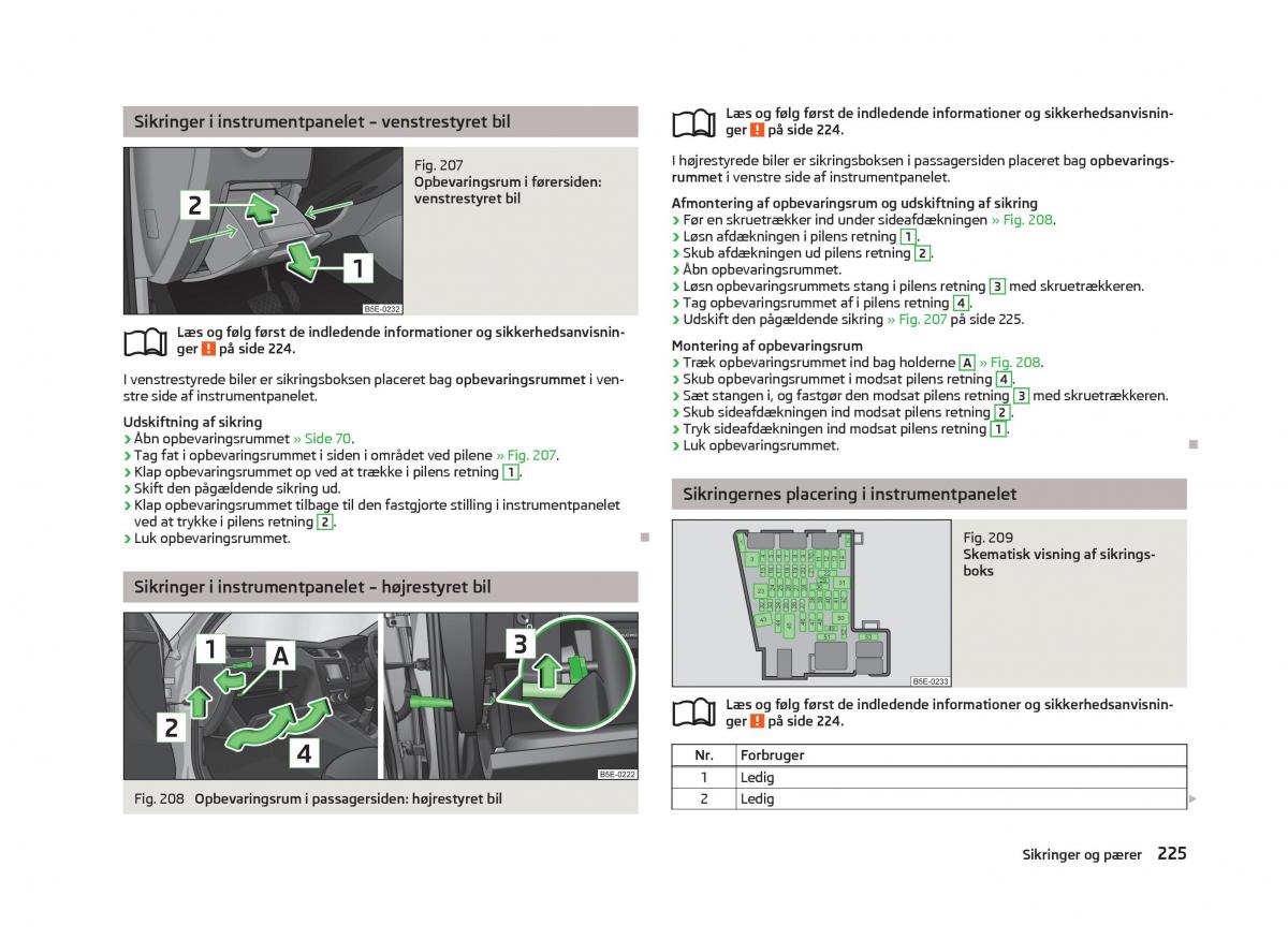 Skoda Octavia III 3 Bilens instruktionsbog / page 227