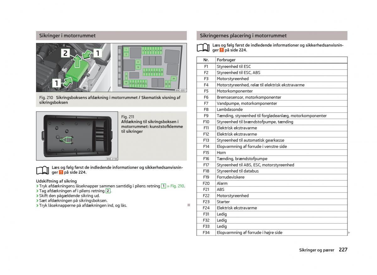 Skoda Octavia III 3 Bilens instruktionsbog / page 229