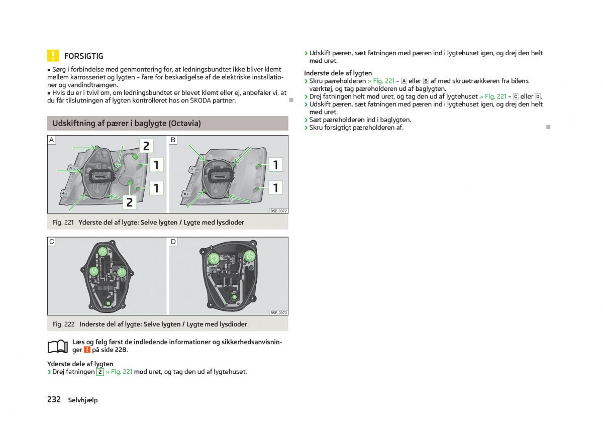 Skoda Octavia III 3 Bilens instruktionsbog / page 234