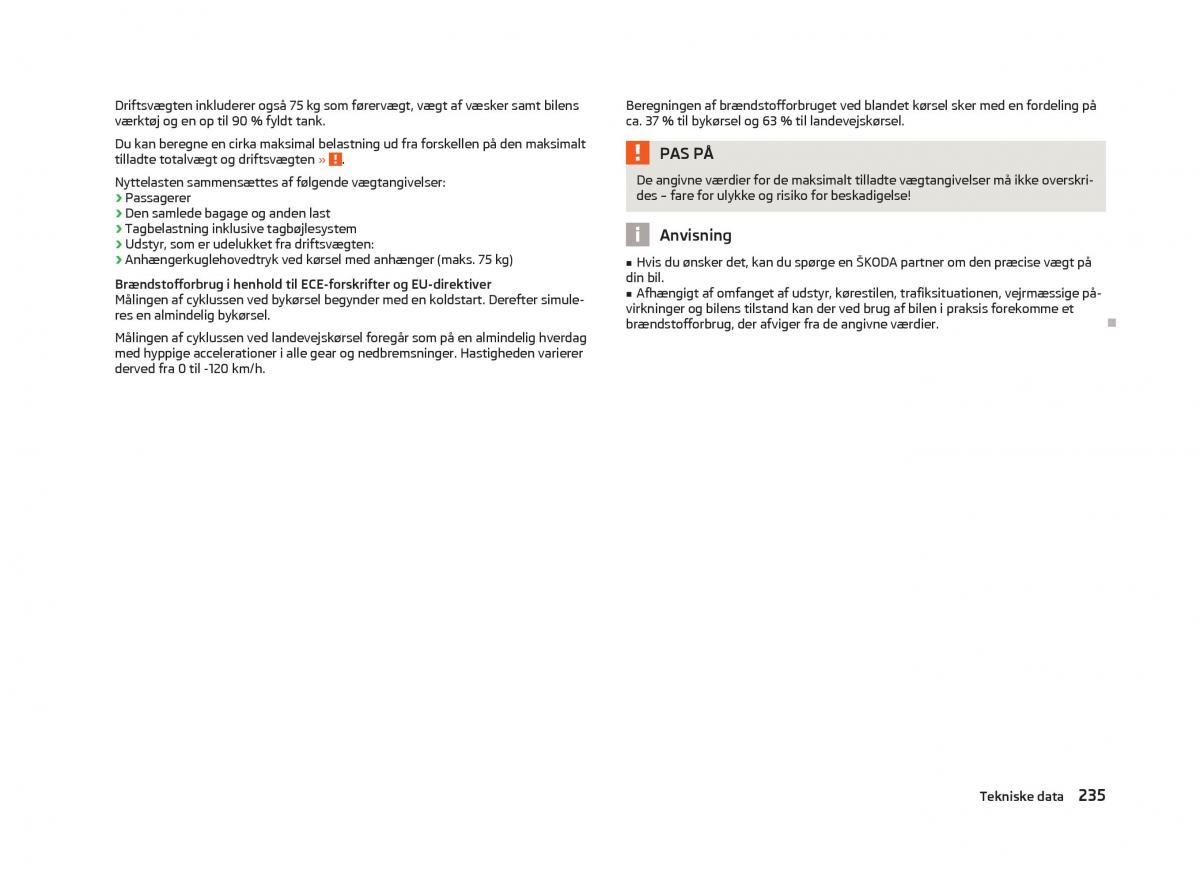 Skoda Octavia III 3 Bilens instruktionsbog / page 237