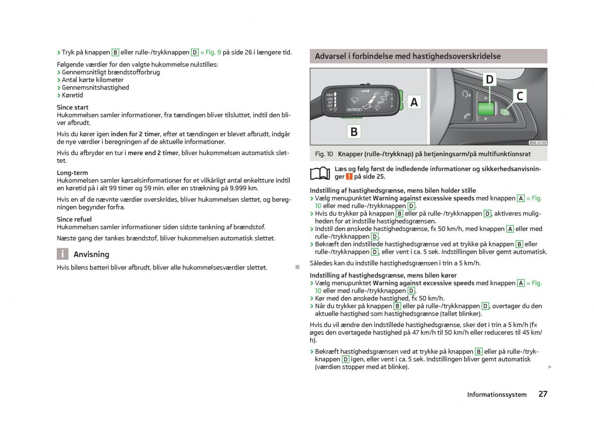 Skoda Octavia III 3 Bilens instruktionsbog / page 29