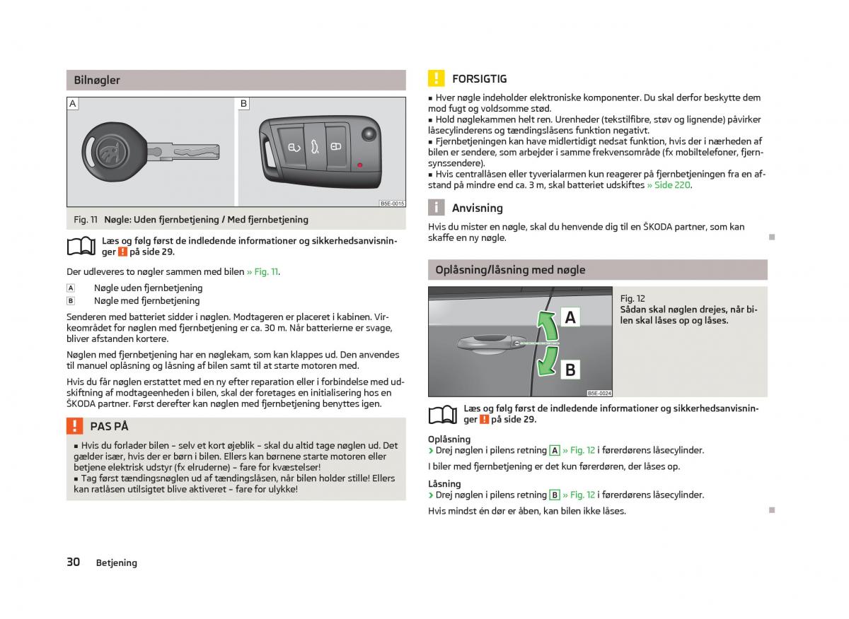 Skoda Octavia III 3 Bilens instruktionsbog / page 32