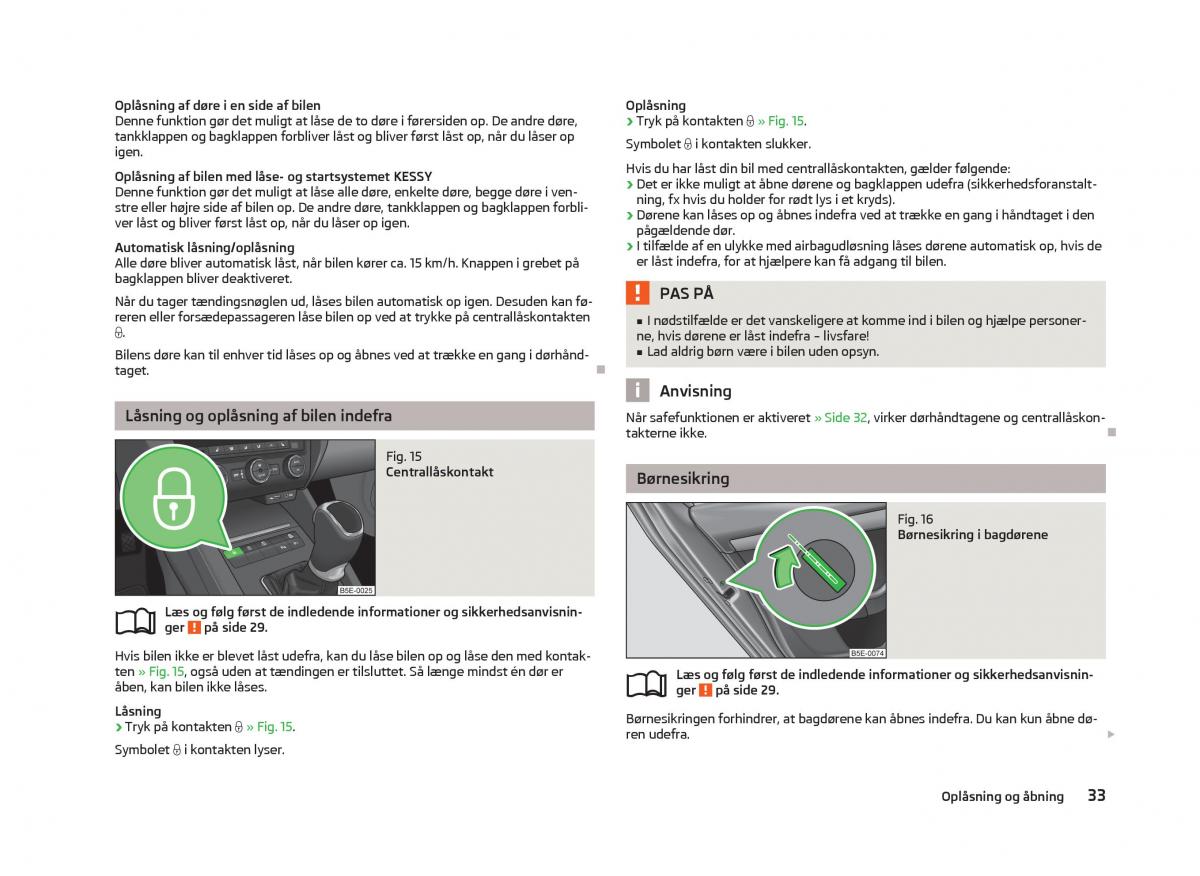 Skoda Octavia III 3 Bilens instruktionsbog / page 35