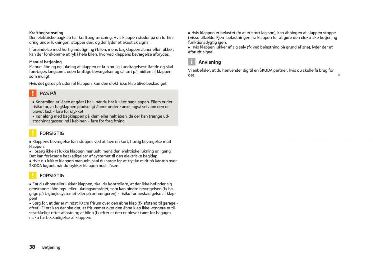 Skoda Octavia III 3 Bilens instruktionsbog / page 40