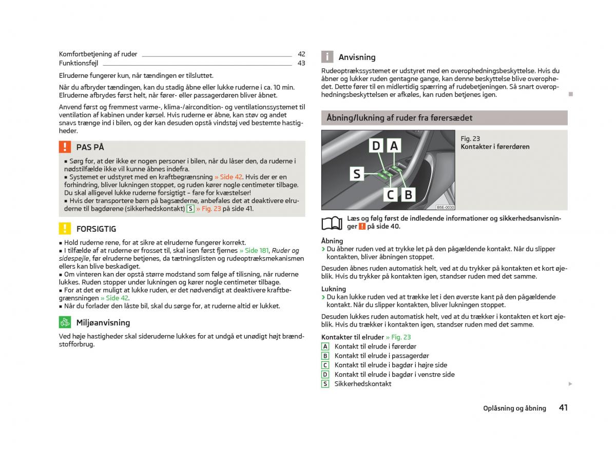 Skoda Octavia III 3 Bilens instruktionsbog / page 43