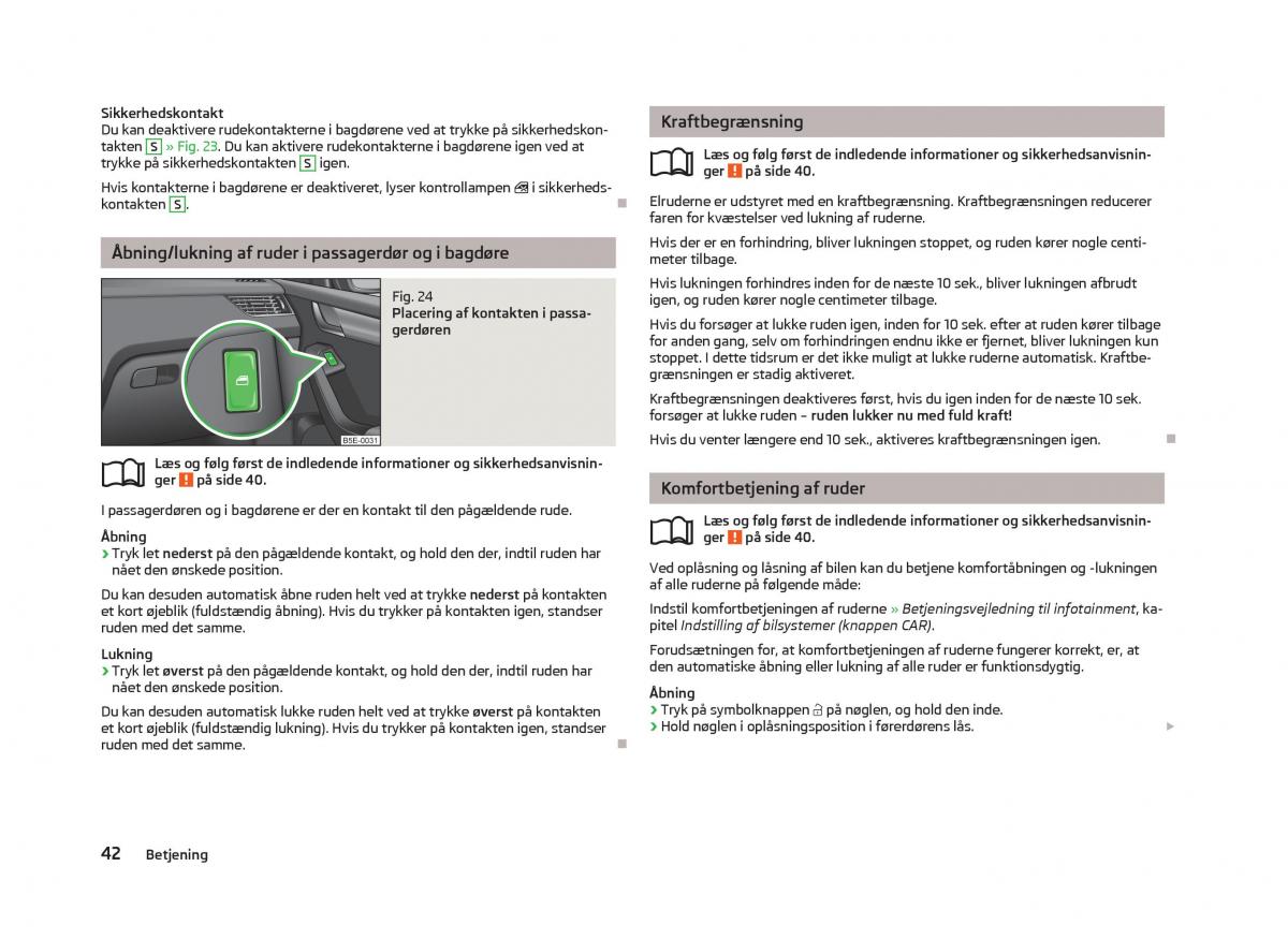 Skoda Octavia III 3 Bilens instruktionsbog / page 44