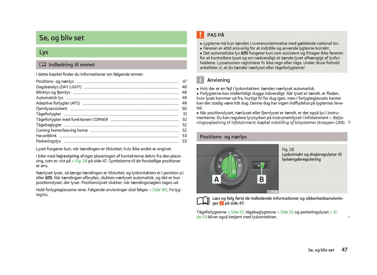 Skoda Octavia III 3 Bilens instruktionsbog / page 49