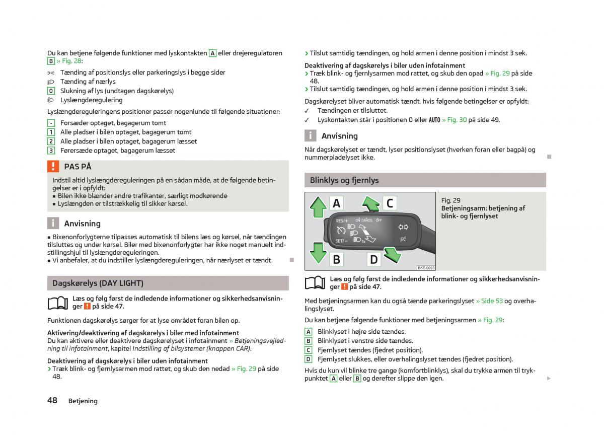 Skoda Octavia III 3 Bilens instruktionsbog / page 50