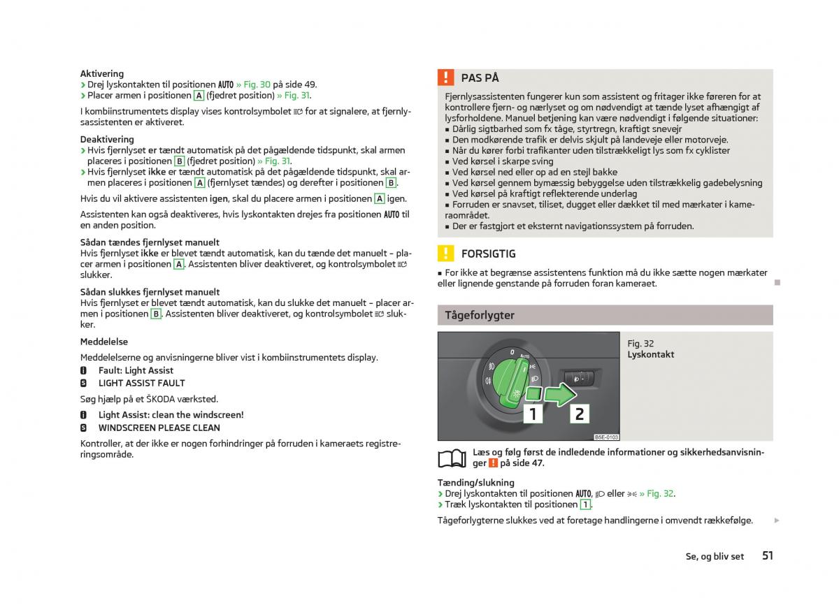 Skoda Octavia III 3 Bilens instruktionsbog / page 53