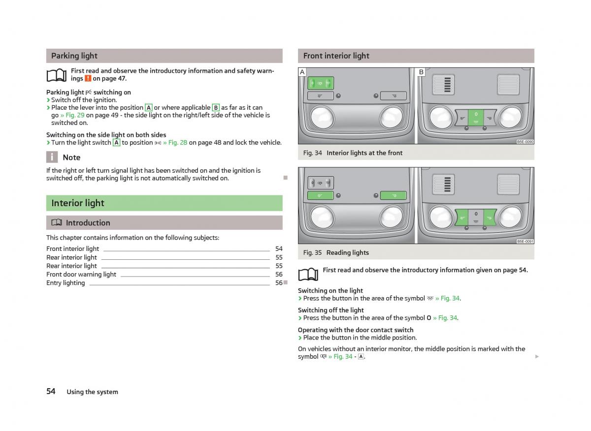 Skoda Octavia III 3 owners manual / page 56