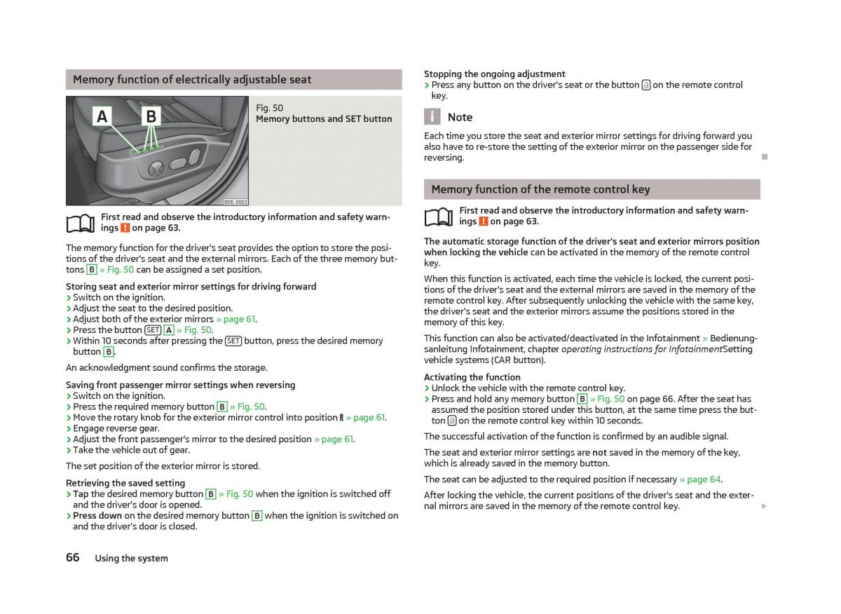 Skoda Octavia III 3 owners manual / page 68