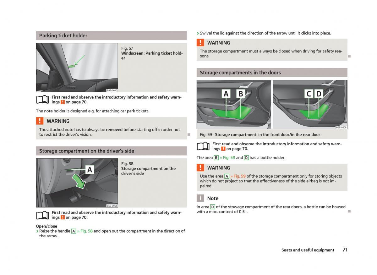 Skoda Octavia III 3 owners manual / page 73