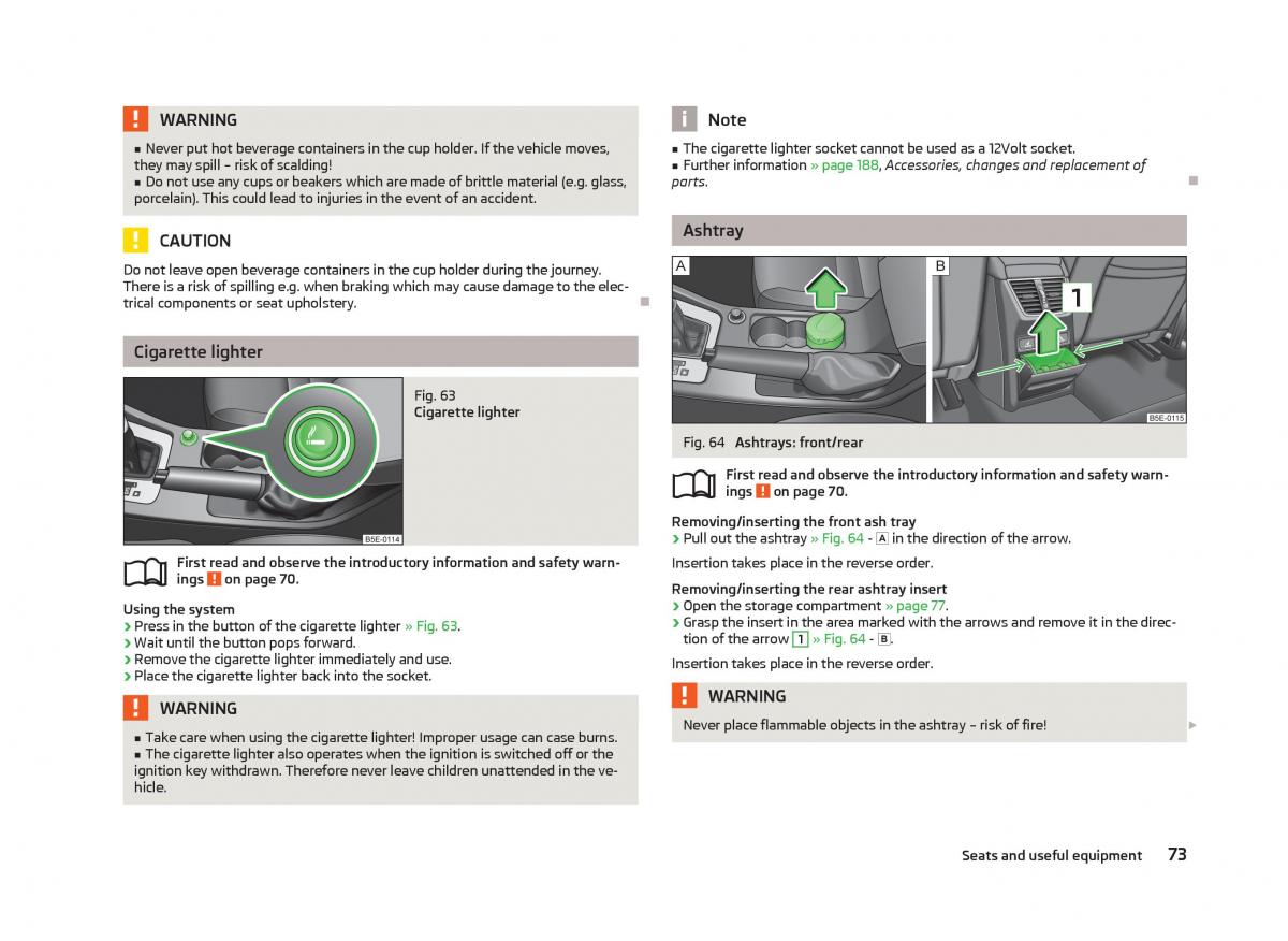 Skoda Octavia III 3 owners manual / page 75