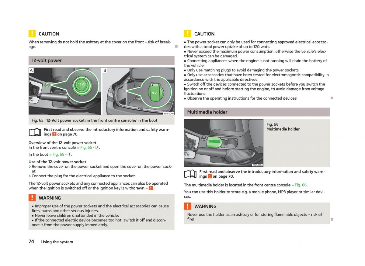 Skoda Octavia III 3 owners manual / page 76