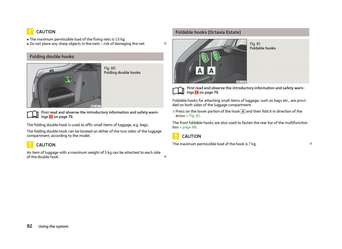 Skoda Octavia III 3 owners manual / page 84