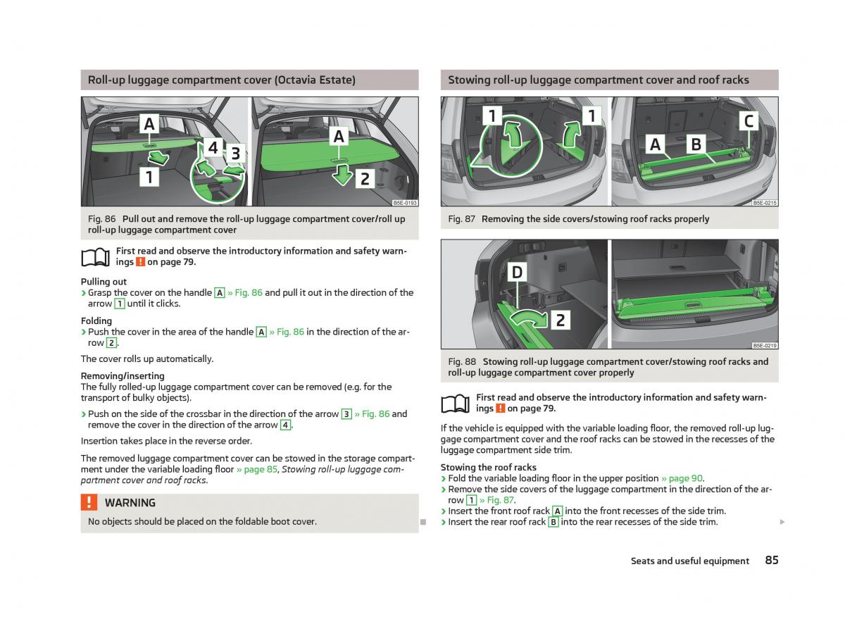 Skoda Octavia III 3 owners manual / page 87