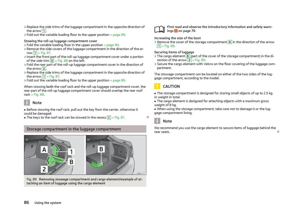 Skoda Octavia III 3 owners manual / page 88