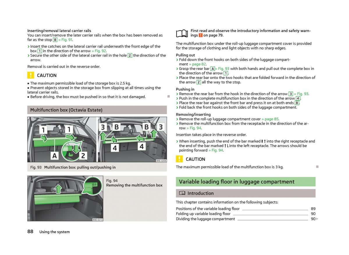 Skoda Octavia III 3 owners manual / page 90