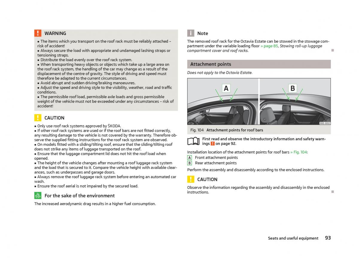 Skoda Octavia III 3 owners manual / page 95