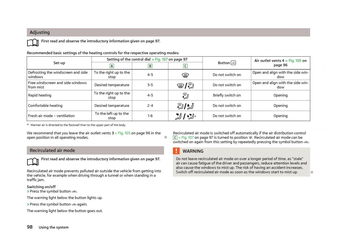 Skoda Octavia III 3 owners manual / page 100