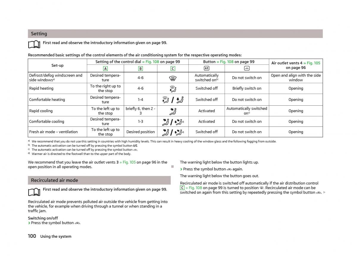 Skoda Octavia III 3 owners manual / page 102