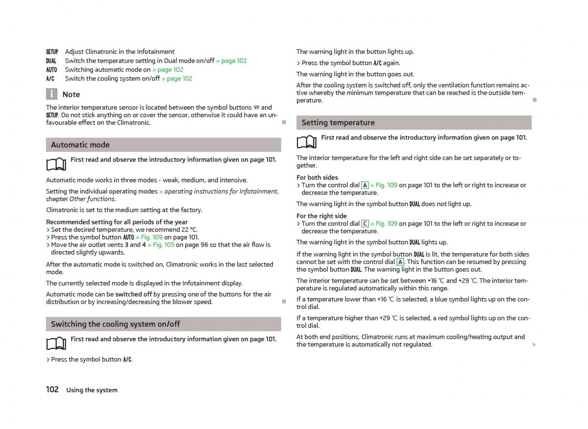 Skoda Octavia III 3 owners manual / page 104