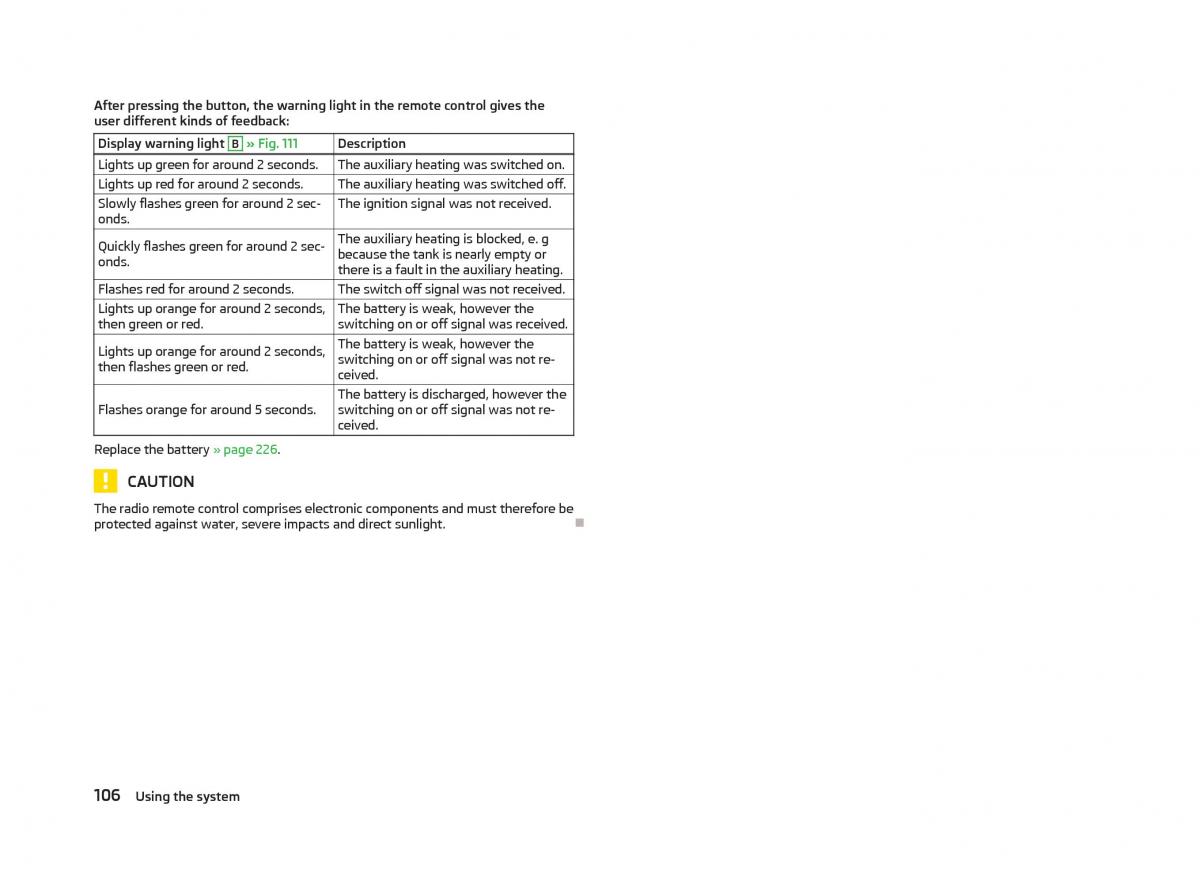 Skoda Octavia III 3 owners manual / page 108