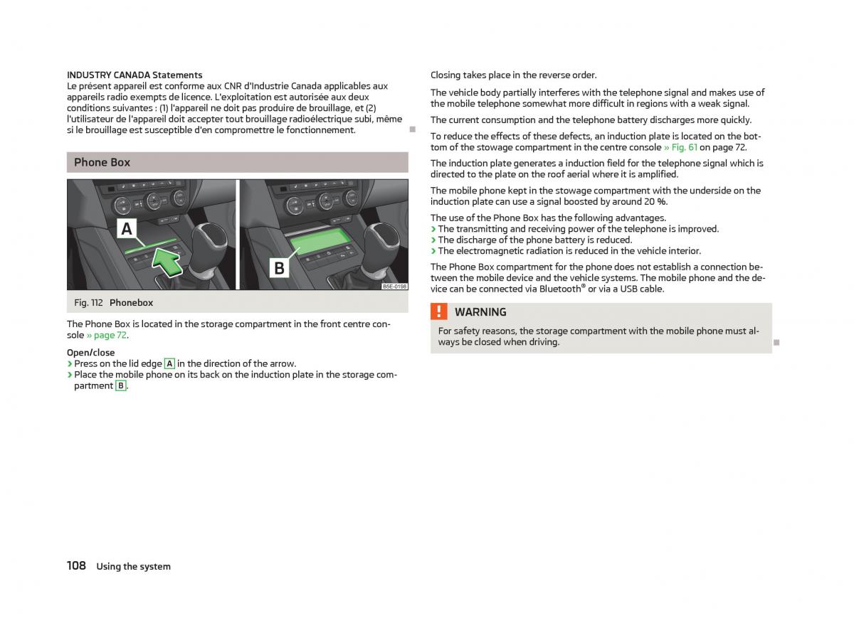 Skoda Octavia III 3 owners manual / page 110