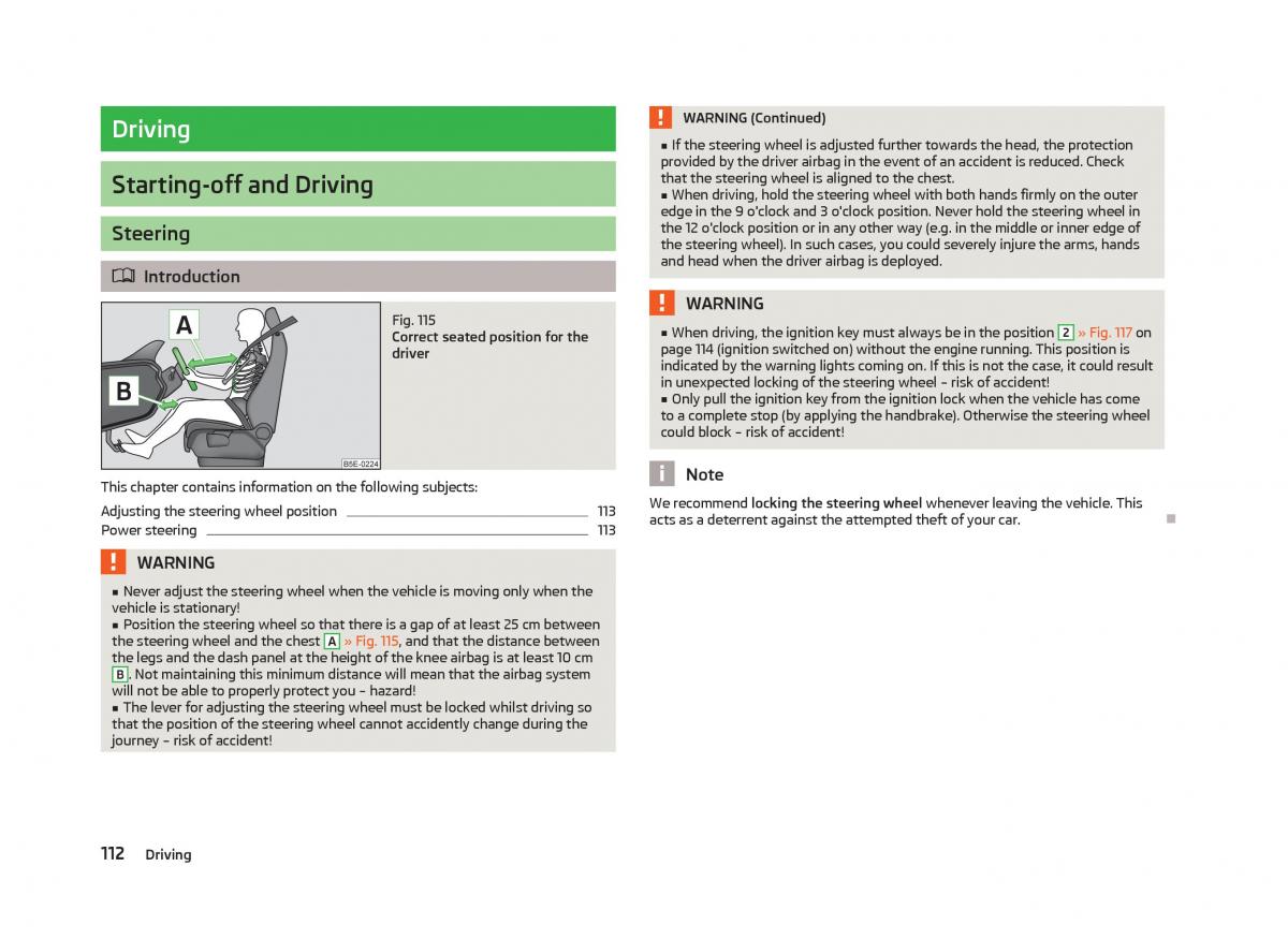 Skoda Octavia III 3 owners manual / page 114