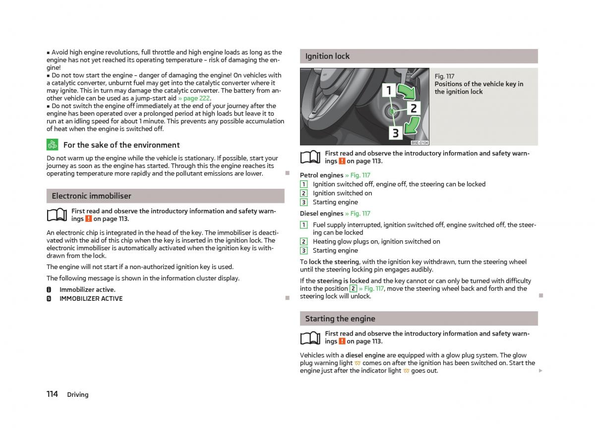 Skoda Octavia III 3 owners manual / page 116