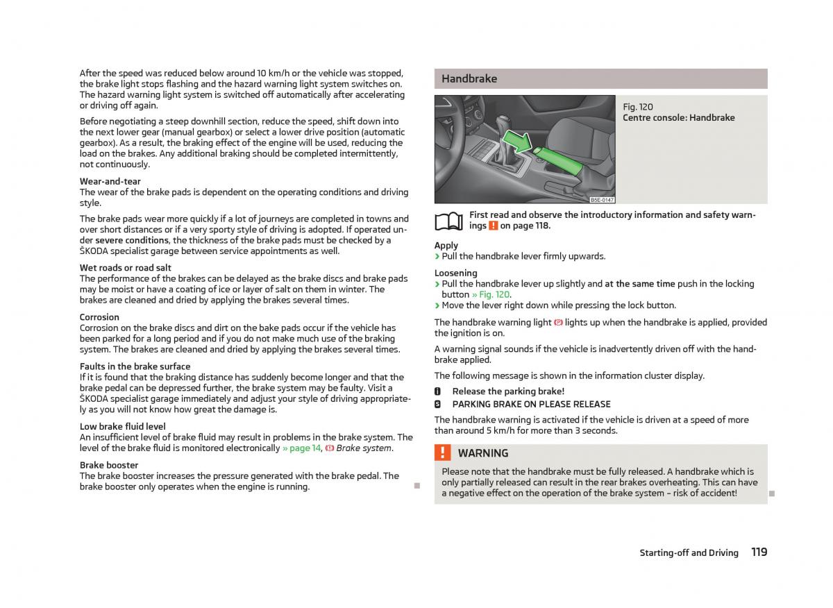 Skoda Octavia III 3 owners manual / page 121