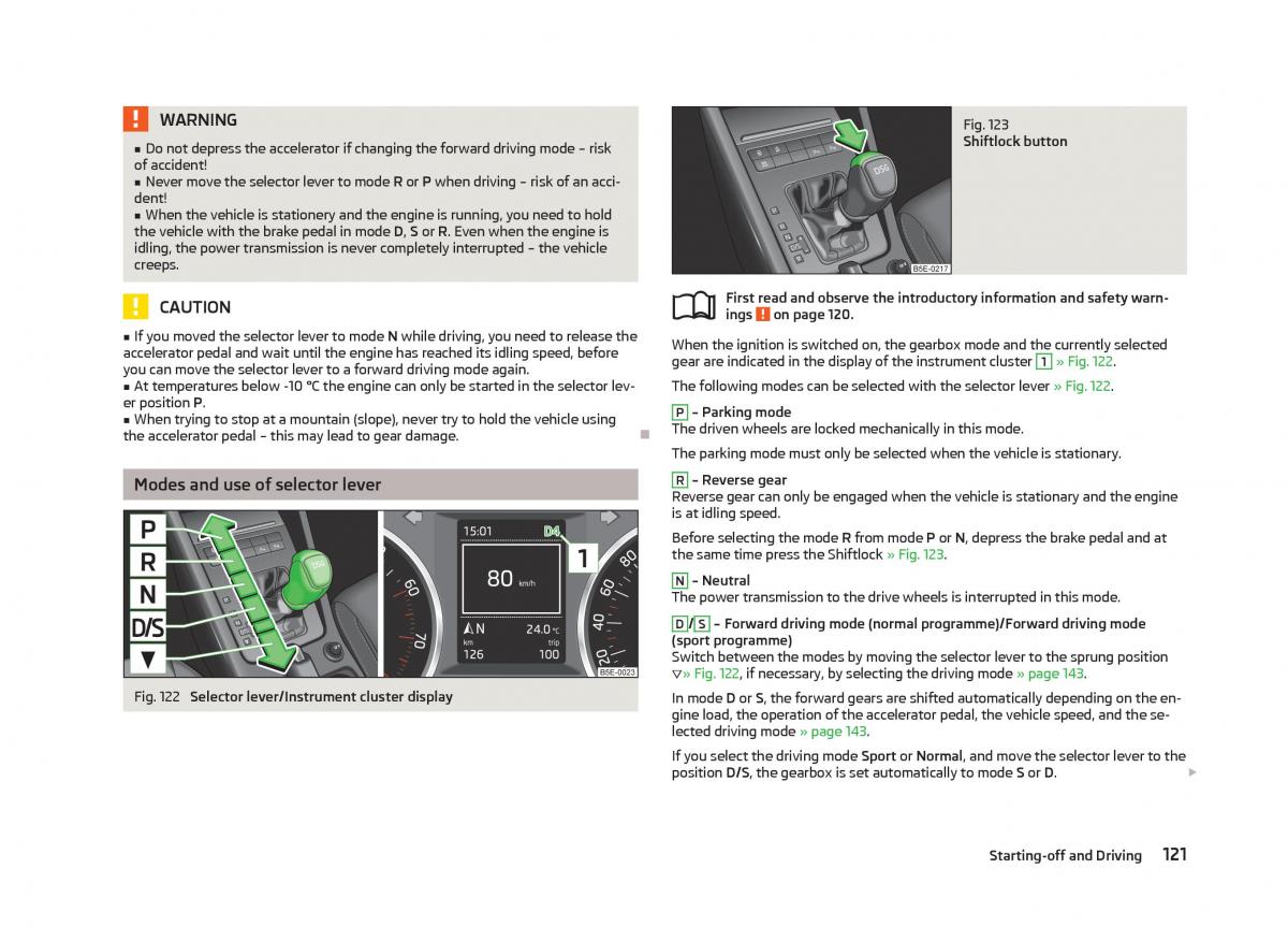 Skoda Octavia III 3 owners manual / page 123