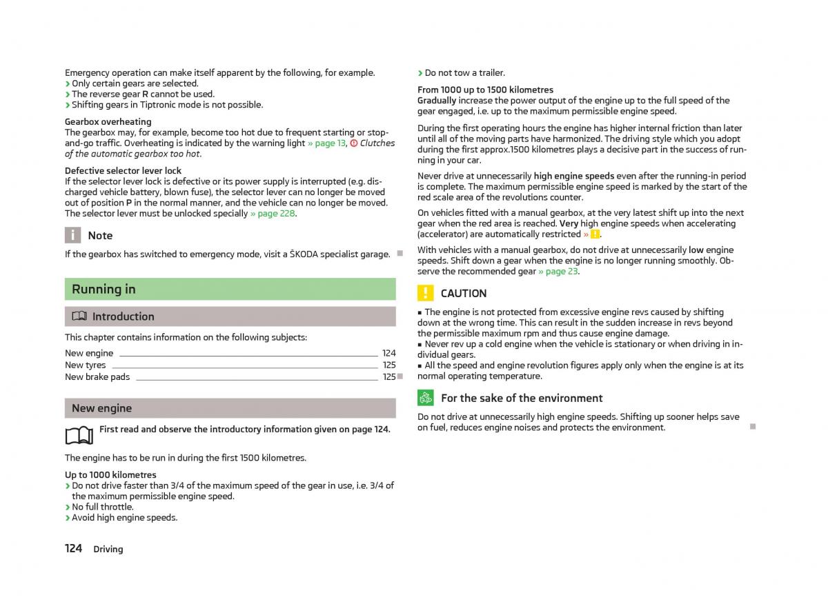 Skoda Octavia III 3 owners manual / page 126