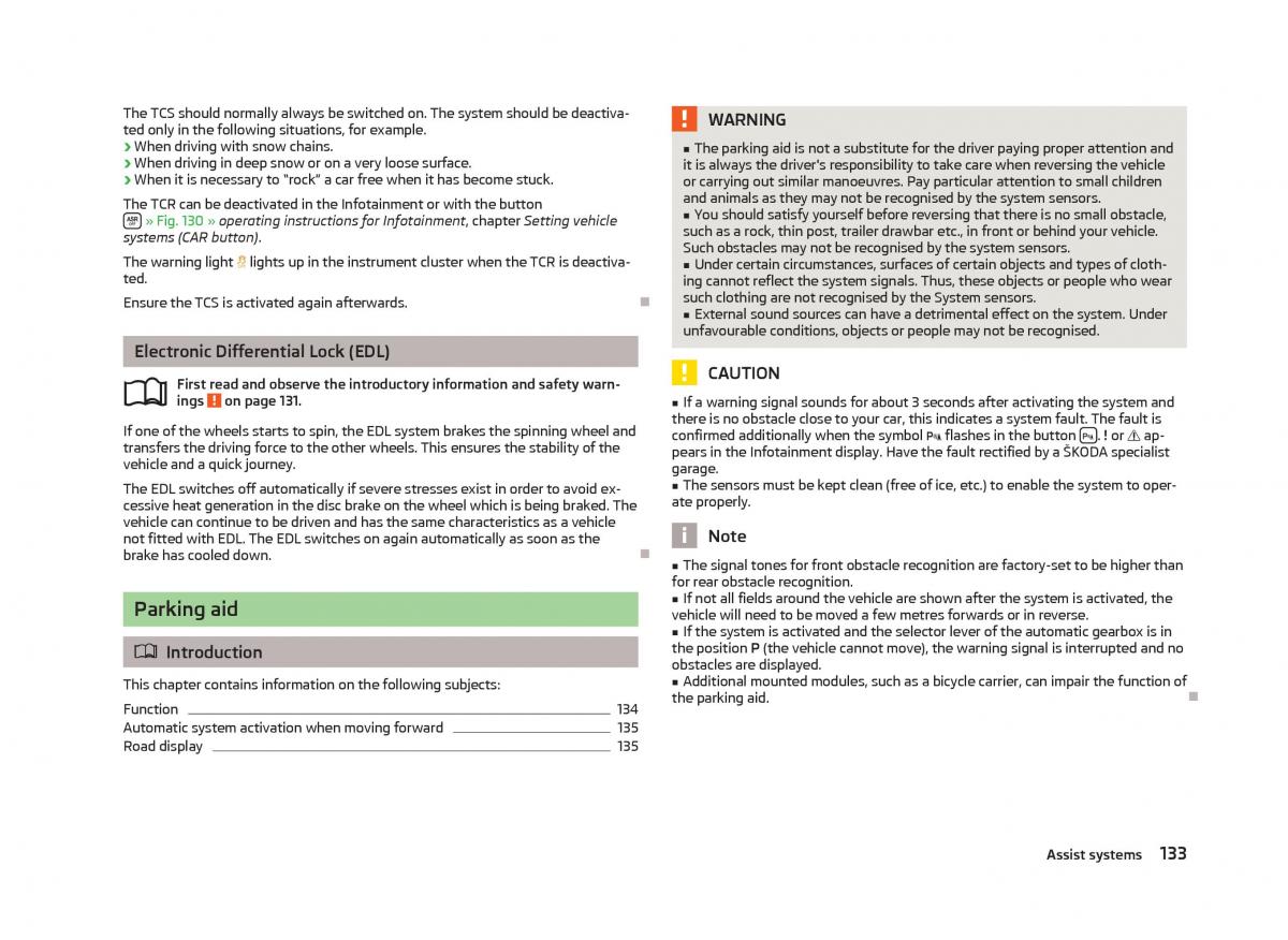 Skoda Octavia III 3 owners manual / page 135