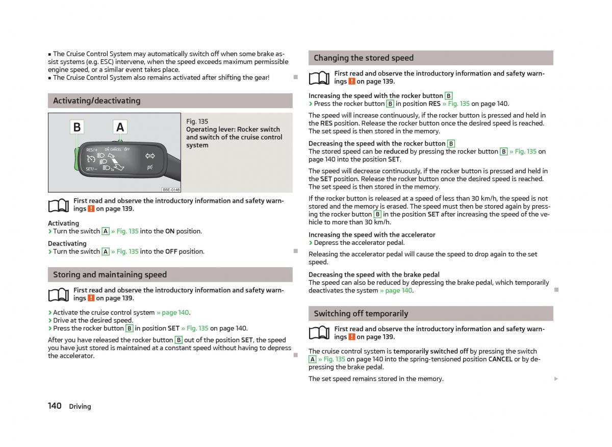 Skoda Octavia III 3 owners manual / page 142