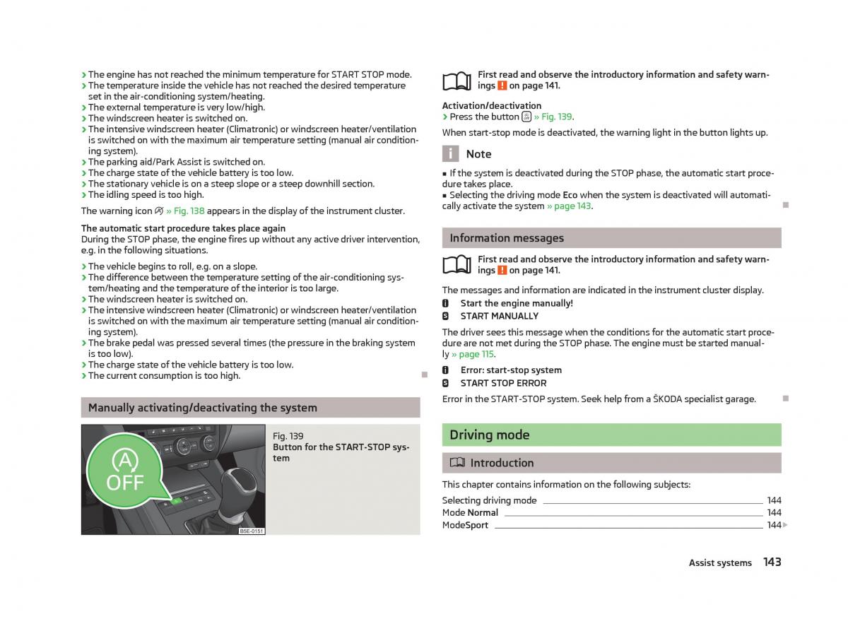 Skoda Octavia III 3 owners manual / page 145