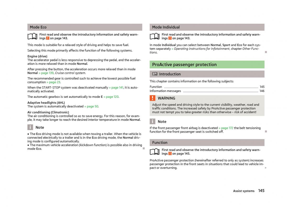 Skoda Octavia III 3 owners manual / page 147