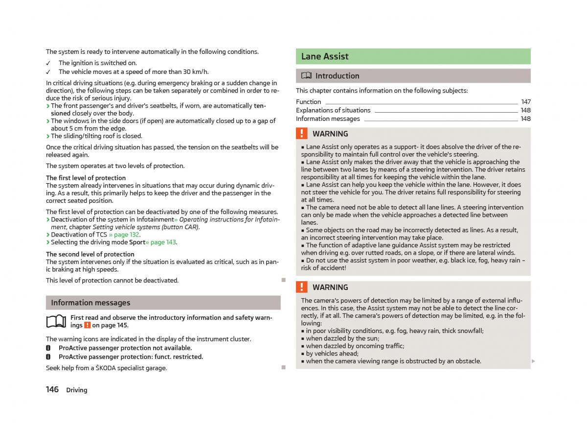 Skoda Octavia III 3 owners manual / page 148