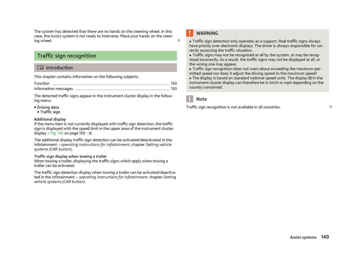 Skoda Octavia III 3 owners manual / page 151