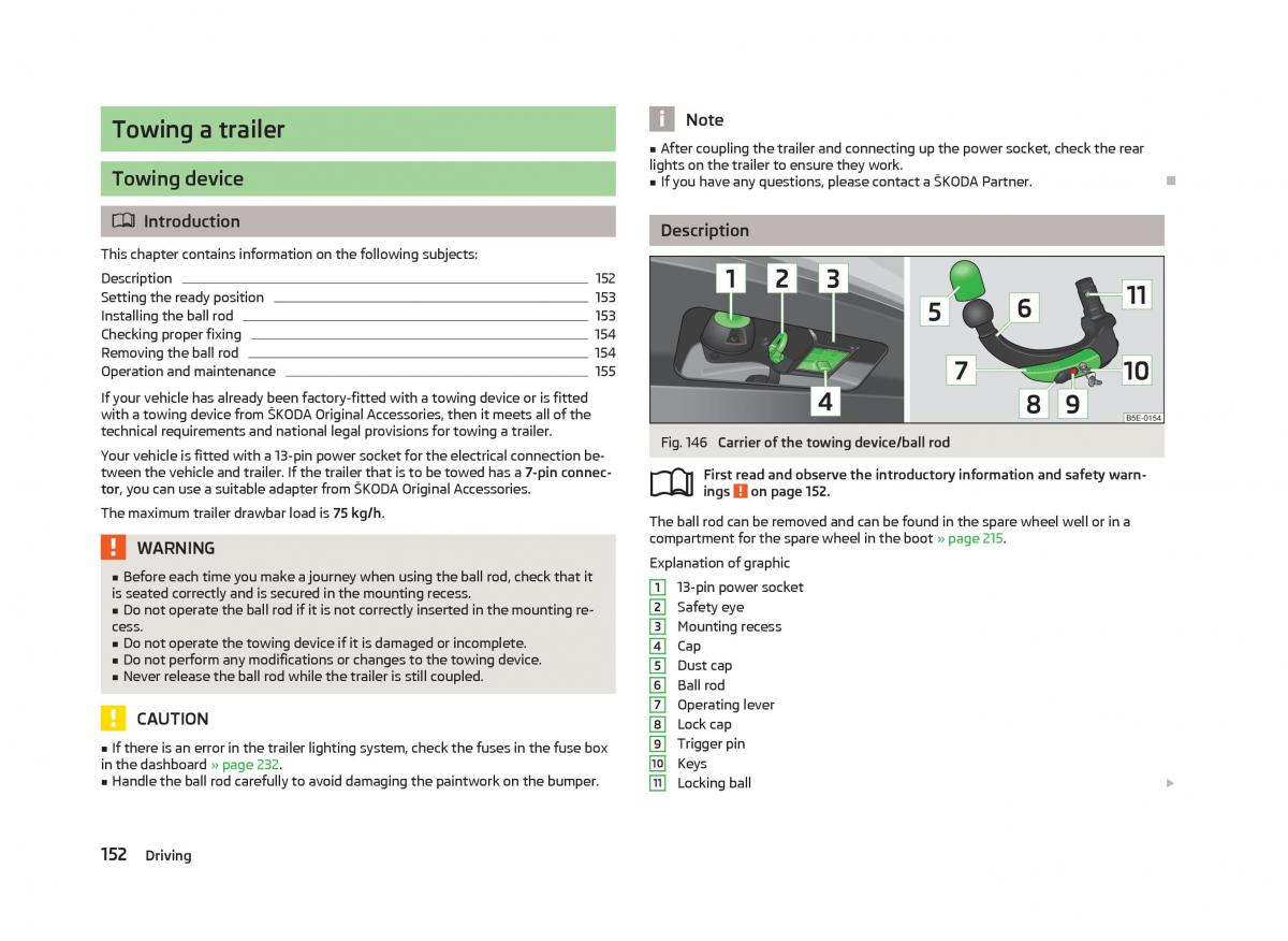 Skoda Octavia III 3 owners manual / page 154