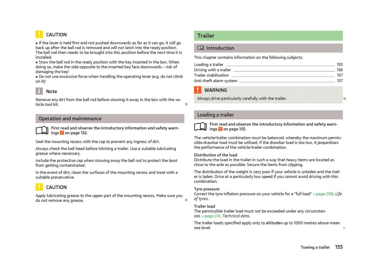 Skoda Octavia III 3 owners manual / page 157