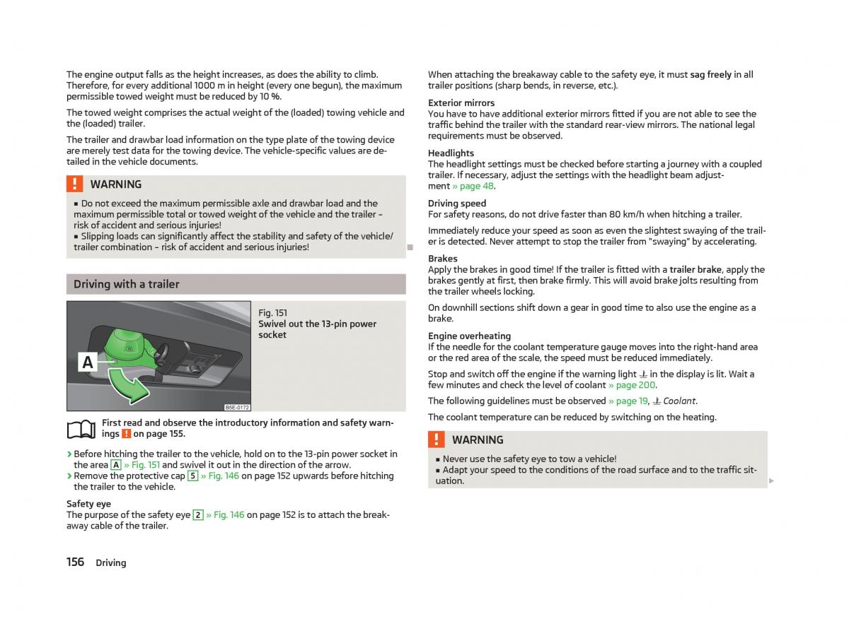 Skoda Octavia III 3 owners manual / page 158